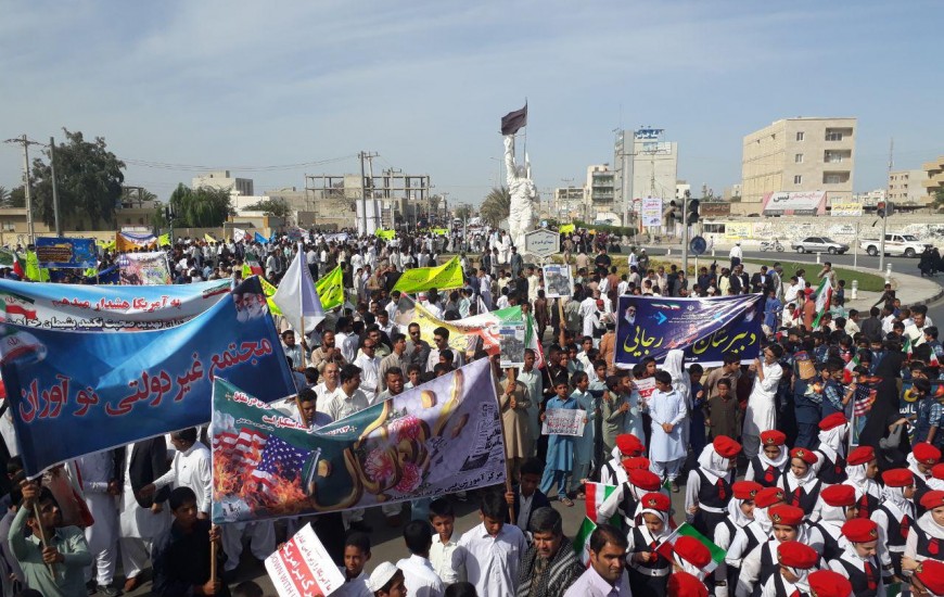 راهپیمایی ضد استکباری یوم الله 13 آبان در شهرستان چابهار آغاز شد